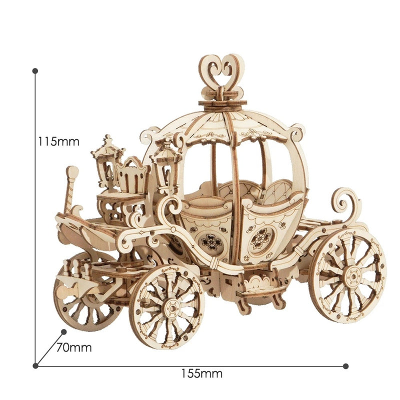 Robotime Pumpkin Cart Model 3D Wooden Puzzle Games Assembly Toys For Children Kids Girls Birthday Christmas Gift Dropshipping