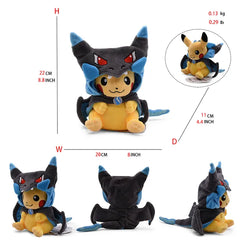 24 Pcs Pokemon Pikachu Cosplay Toys Charizard Snorlax Garchomp Tyranitar Hydreigon Anime Stuffed Plush Cartoon Peluche Dolls