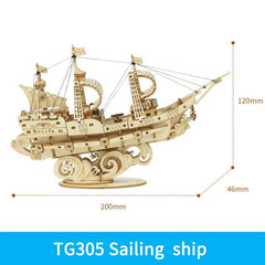 Wooden Puzzle Games Boat & Ship Model Toys For Children Kids Girls Birthday Gift