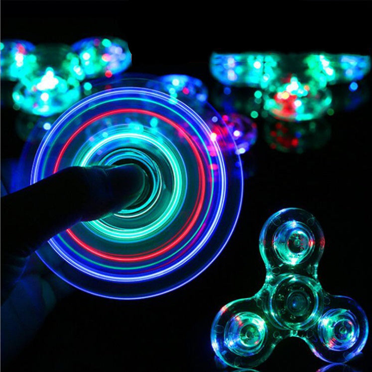 Luminous LED Light Fidget Spinner Hand Top Spinners Glow In Dark Light EDC Figet Spiner Finger Stress Relief Toys