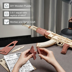 ROKR Wooden Puzzle Gun Toys Model DIY 3D Building Kits For Gifts