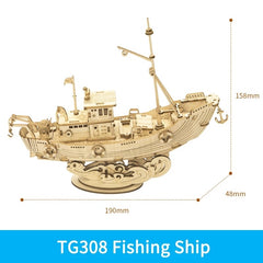 Robotime Boat & Ship Model 3D Wooden Puzzle Games Toys Assembly Kit For Children Kids Girls Birthday Christmas Gift Dropshipping