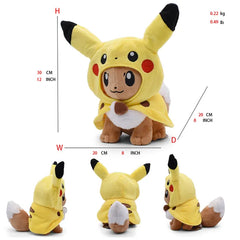 24 Pcs Pokemon Pikachu Cosplay Toys Charizard Snorlax Garchomp Tyranitar Hydreigon Anime Stuffed Plush Cartoon Peluche Dolls