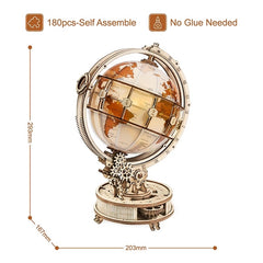 Robotime ROKR Luminous Globe 3D Wooden Puzzle Games Assemble Model Buliding Kits Toys Gift for Children Boy Support DropShipping