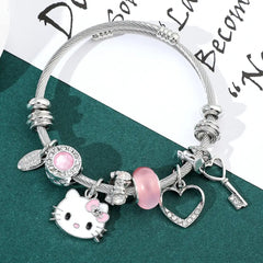 Hello Kitty Crystal Bead Bracelet