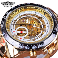 Men's Mechanical Sport Golden Watch