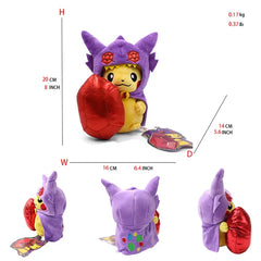 24 Pcs Pokemon Pikachu Cosplay Toys Charizard Snorlax Garchomp Tyranitar Hydreigon Anime Stuffed Plush Cartoon Peluche Dolls