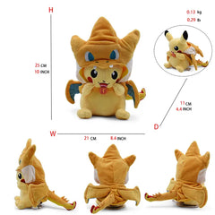 24 Pcs Pokemon Pikachu Cosplay Toys Charizard Snorlax Garchomp Tyranitar Hydreigon Anime Stuffed Plush Cartoon Peluche Dolls