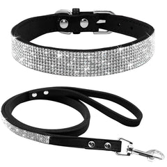 Leather Dog Collar Leash Set