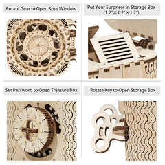 Robotime Rokr 123Pcs Treasure Box Creative 3D Wooden Puzzle Game Assembly Toys Chris Gift For Children Adults Teens Dropshipping