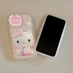 Hello Kitty Phone Case With Cover Mirror Holder Shockproof